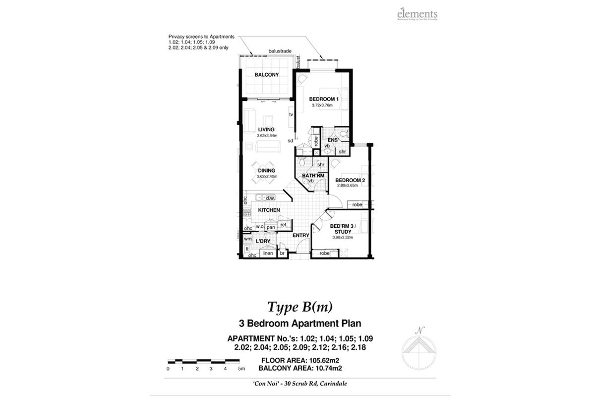 Type B Apartment Elements Carindale Floor Plan